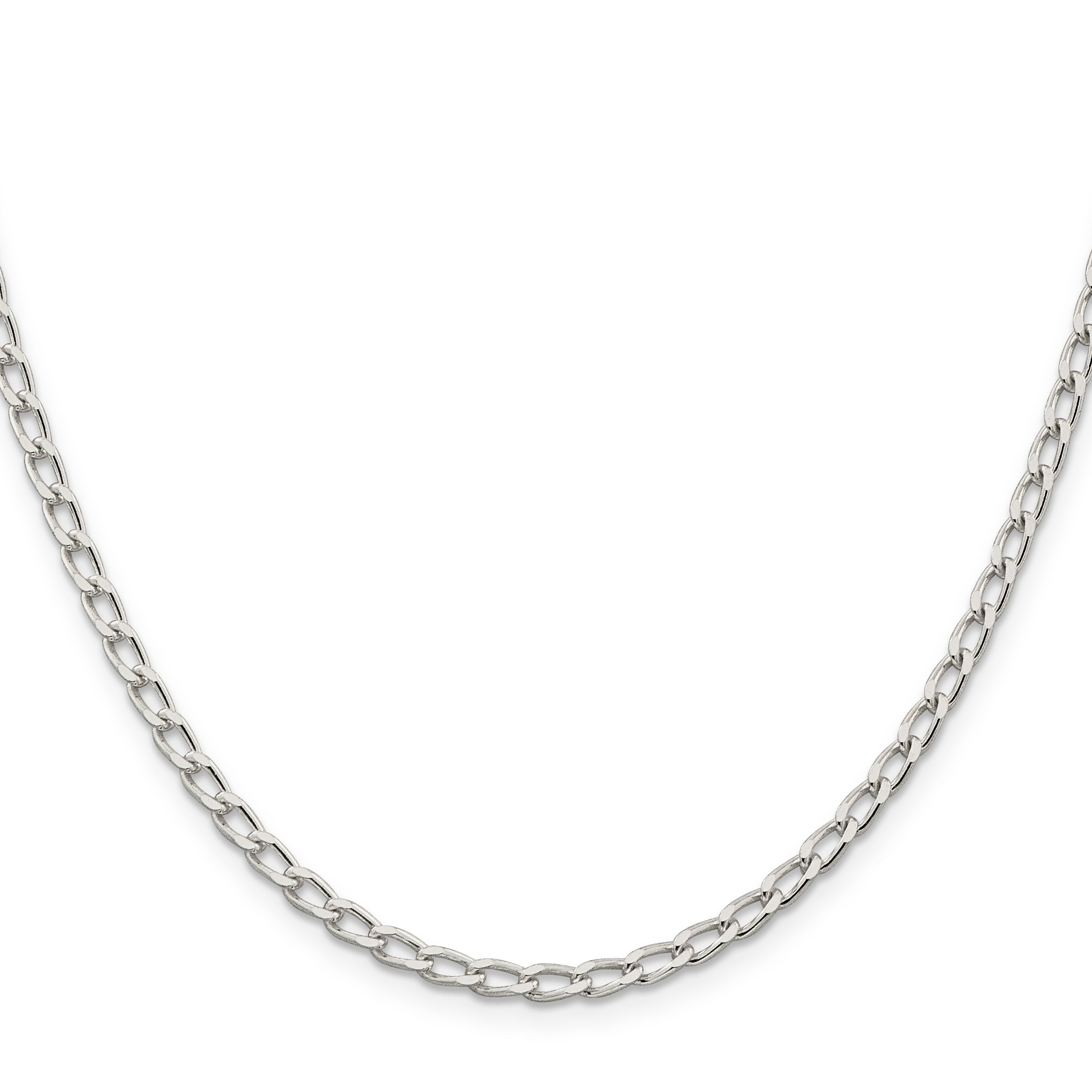 Sterling Silver 3.2mm Open Elongated Link Chain Anklet