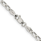 Amore La Vita Sterling Silver Rhodium-plated Polished 3.2mm with Lobster Clasp Open Link Charm Anklet