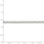Amore La Vita Sterling Silver Rhodium-plated Polished 3.2mm with Lobster Clasp Open Link Charm Anklet