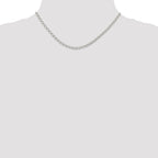 Sterling Silver 3.2mm Open Elongated Link Chain Anklet