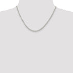 Sterling Silver 3.2mm Open Elongated Link Chain Anklet