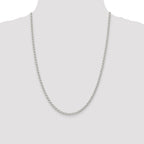 Sterling Silver 3.2mm Open Elongated Link Chain Anklet