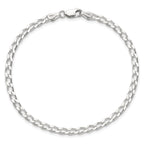 Sterling Silver 3.2mm Open Elongated Link Chain Anklet