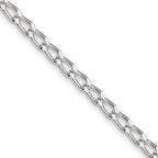 Amore La Vita Sterling Silver Rhodium-plated Polished 3.2mm with Lobster Clasp Open Link Charm Anklet