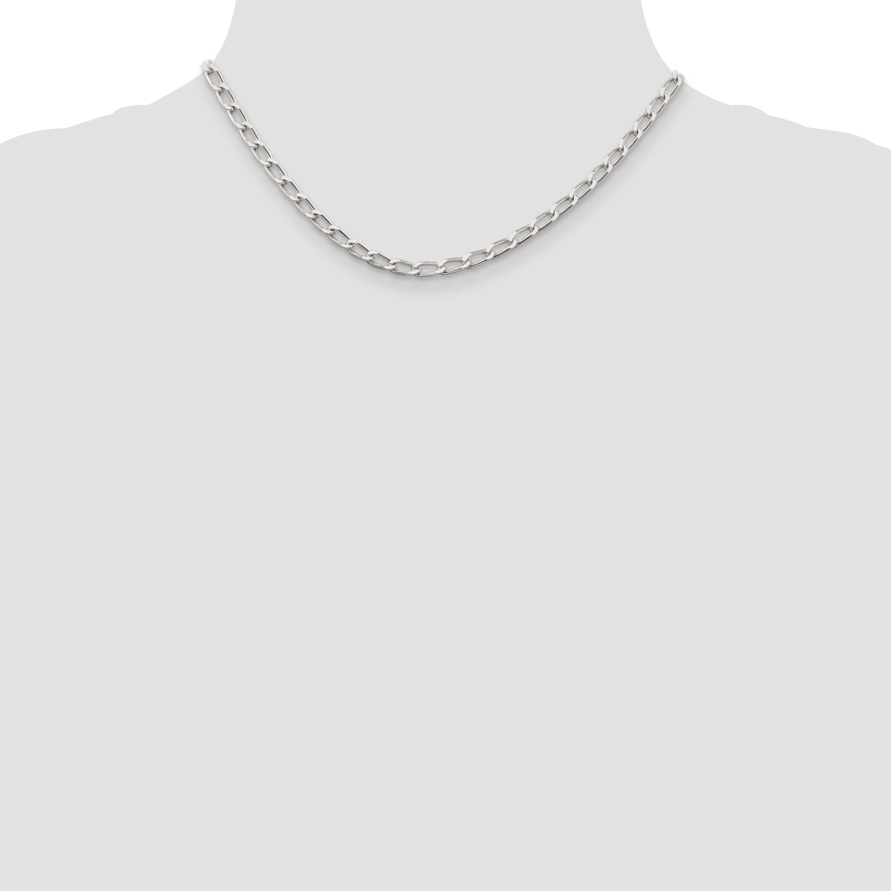 Sterling Silver 4.3mm Open Elongated Link Chain