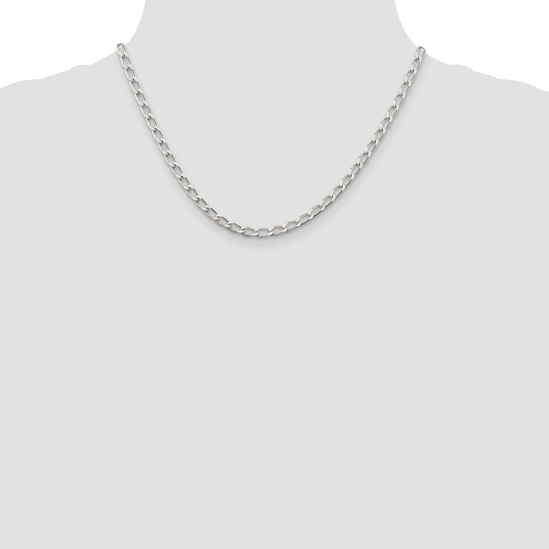 Sterling Silver 4.3mm Open Elongated Link Chain