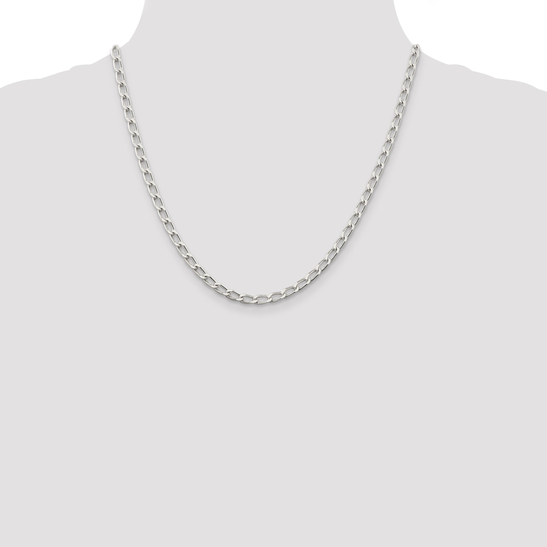 Sterling Silver 4.3mm Open Elongated Link Chain