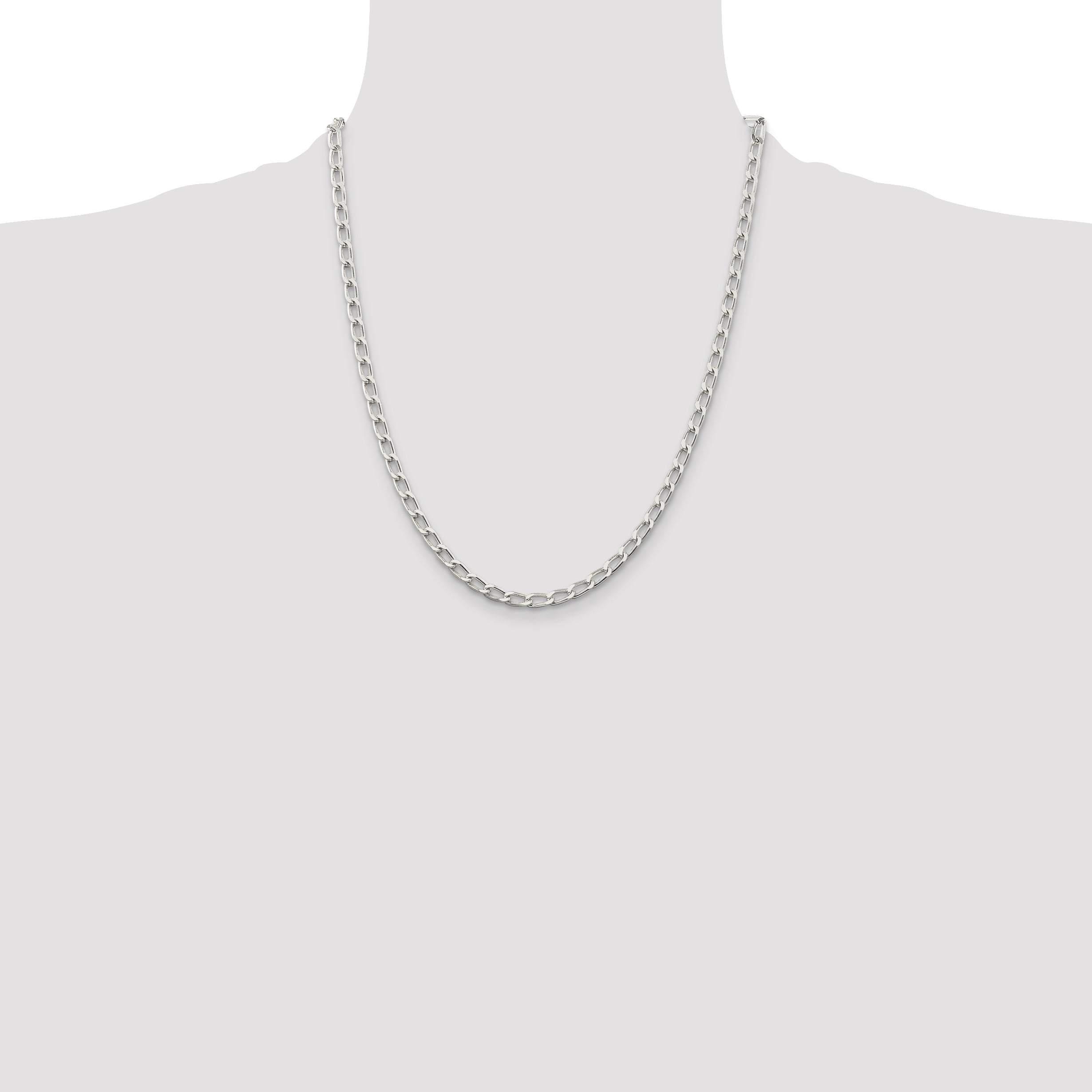 Sterling Silver 4.3mm Open Elongated Link Chain