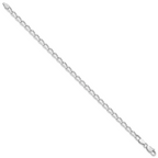 Amore La Vita Sterling Silver Rhodium-plated Polished 4.3mm Open Link with Lobster Clasp Charm Bracelet