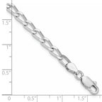 Amore La Vita Sterling Silver Rhodium-plated Solid 4.3mm 7 inch Open Link with Lobster Clasp Charm Bracelet