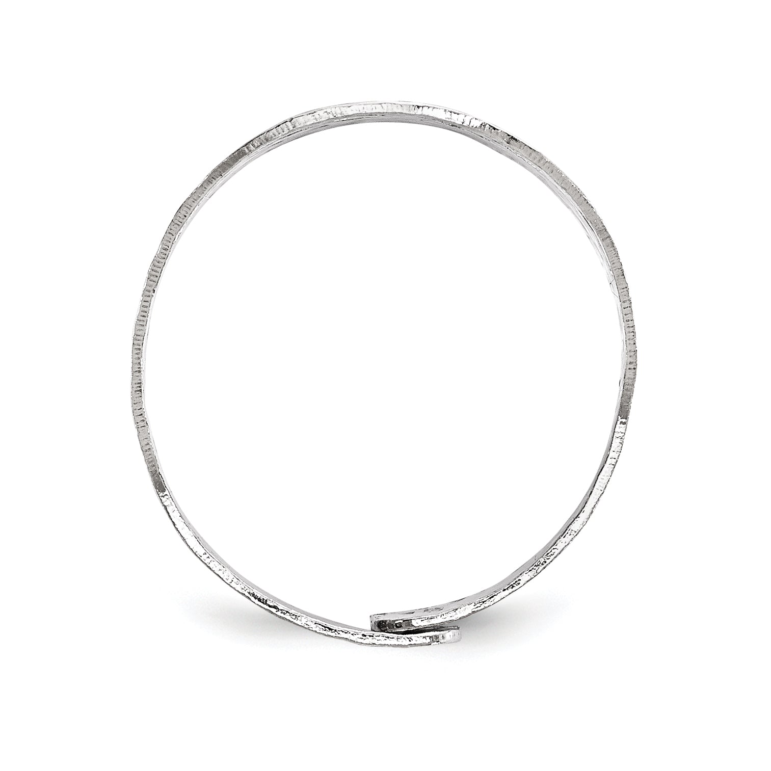 Sterling Silver Rhodium-Plated Adjustable Ring