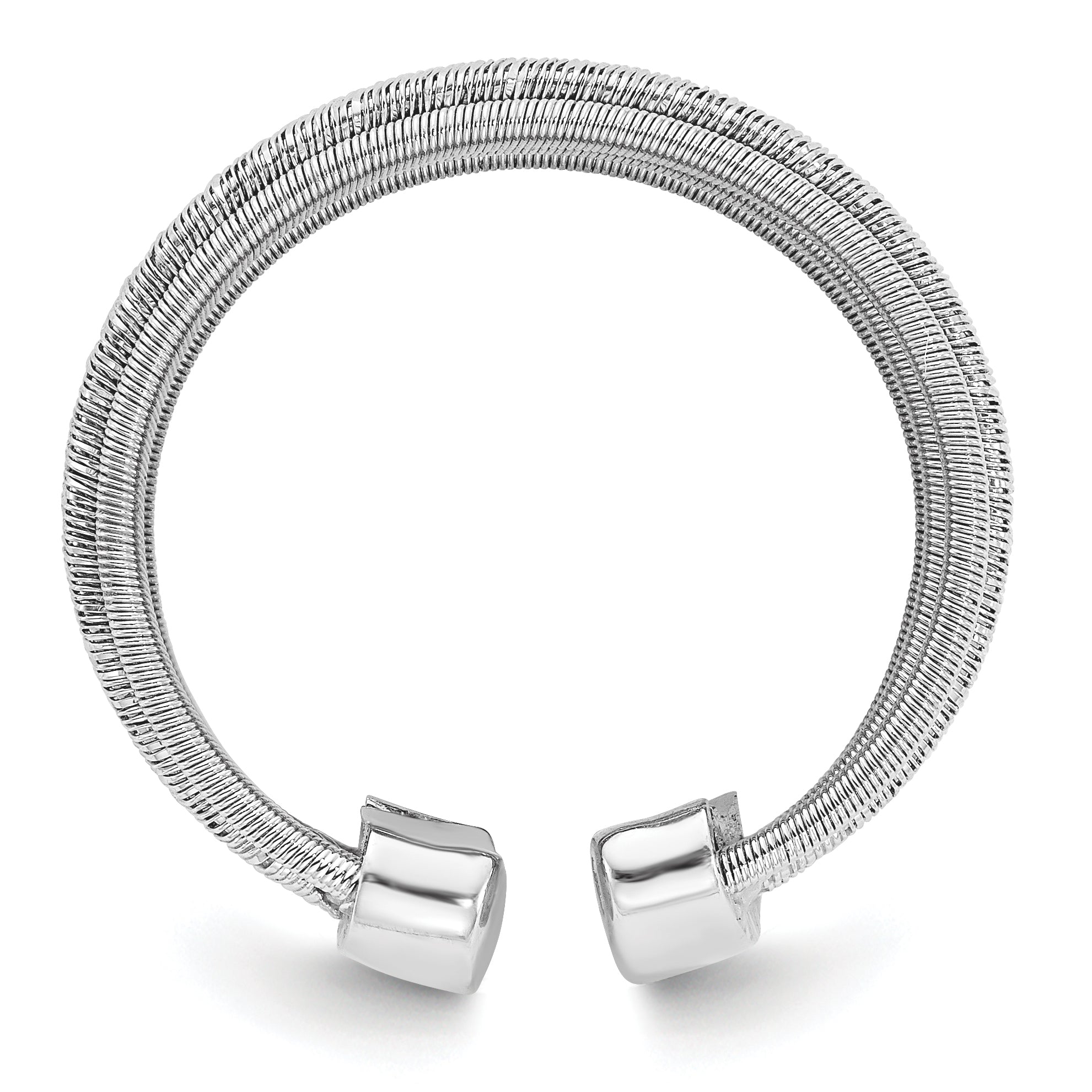 Sterling Silver Rhodium-plated Adjustable Ring