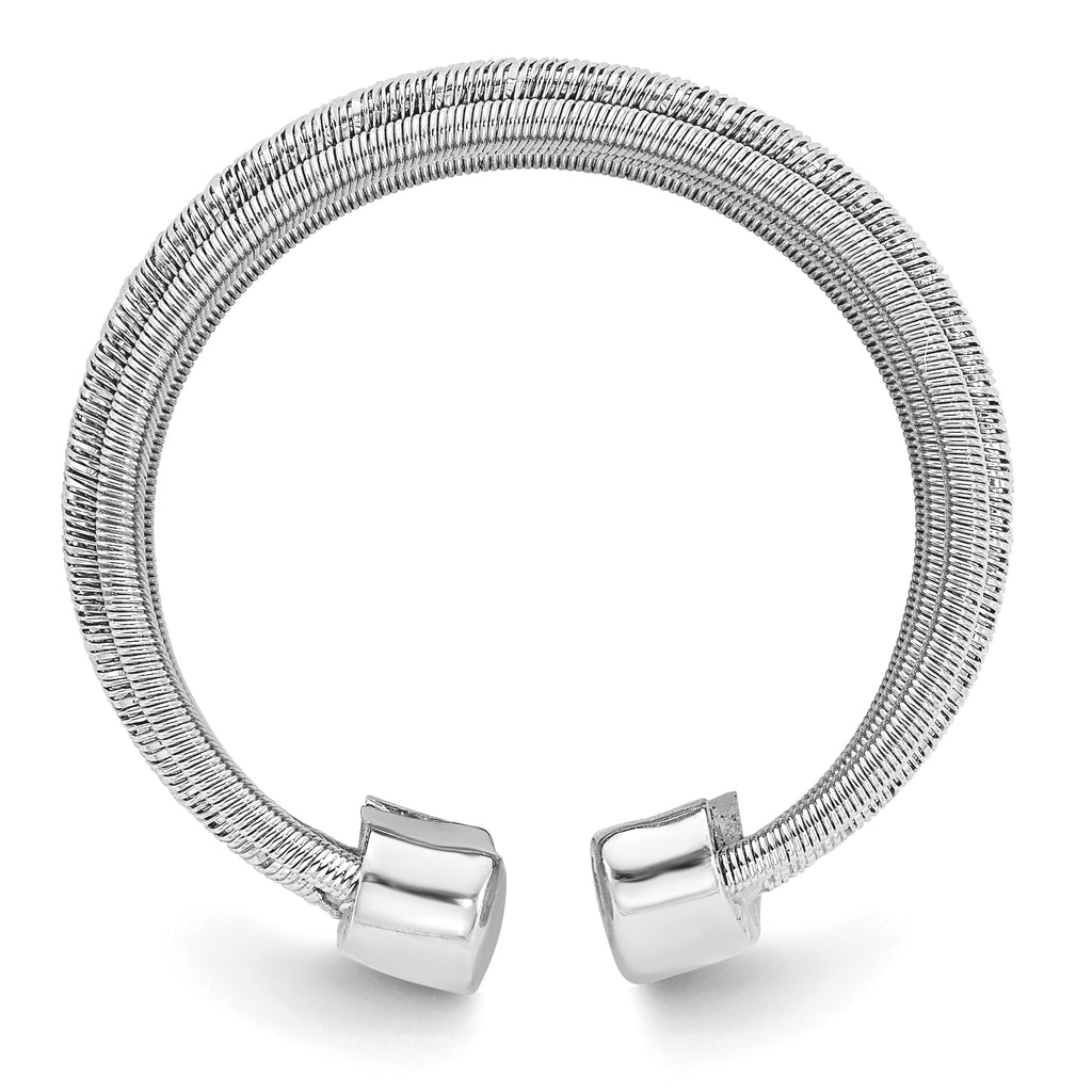 Sterling Silver Rhodium-plated Adjustable Ring