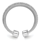 Sterling Silver Rhodium-plated Adjustable Ring