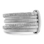Sterling Silver Rhodium-plated Adjustable Ring
