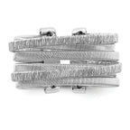 Sterling Silver Rhodium-plated Adjustable Ring