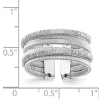 Sterling Silver Rhodium-plated Adjustable Ring