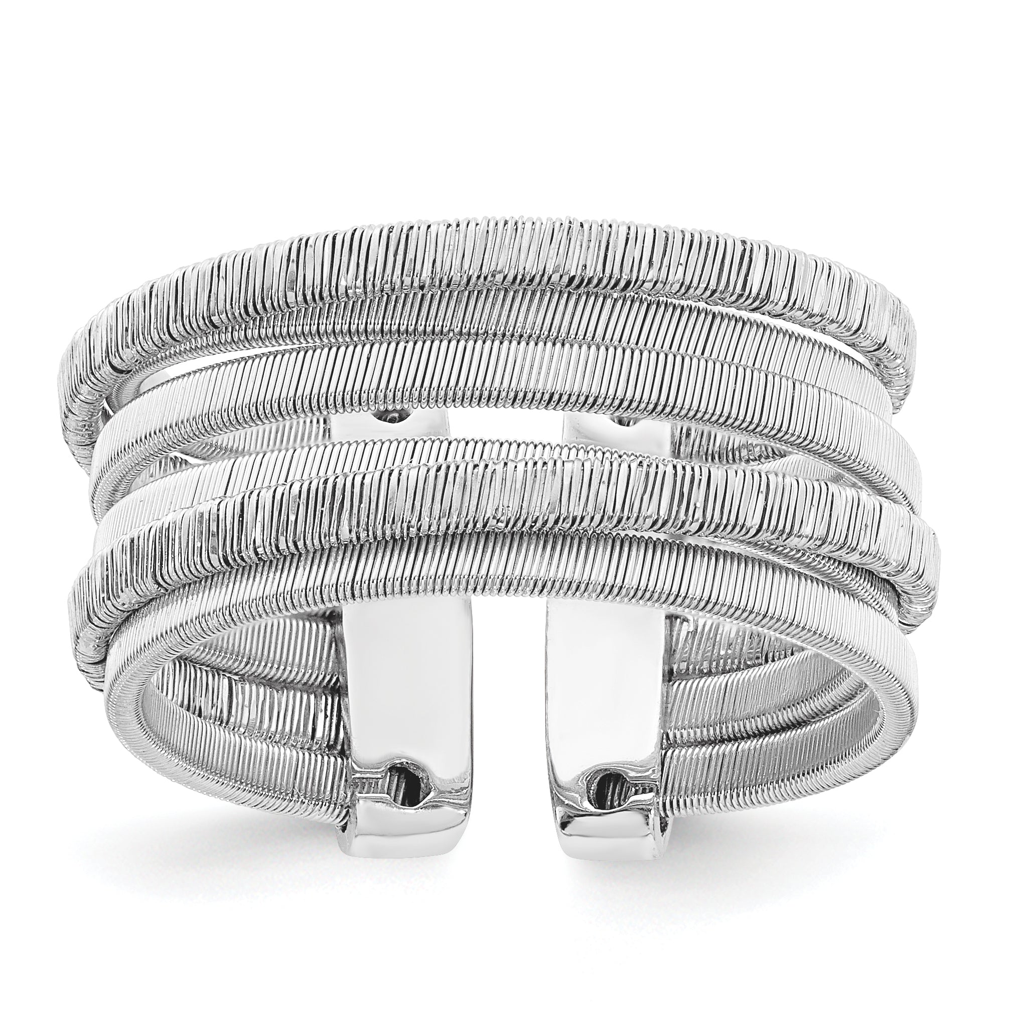 Sterling Silver Rhodium-plated Adjustable Ring Main image