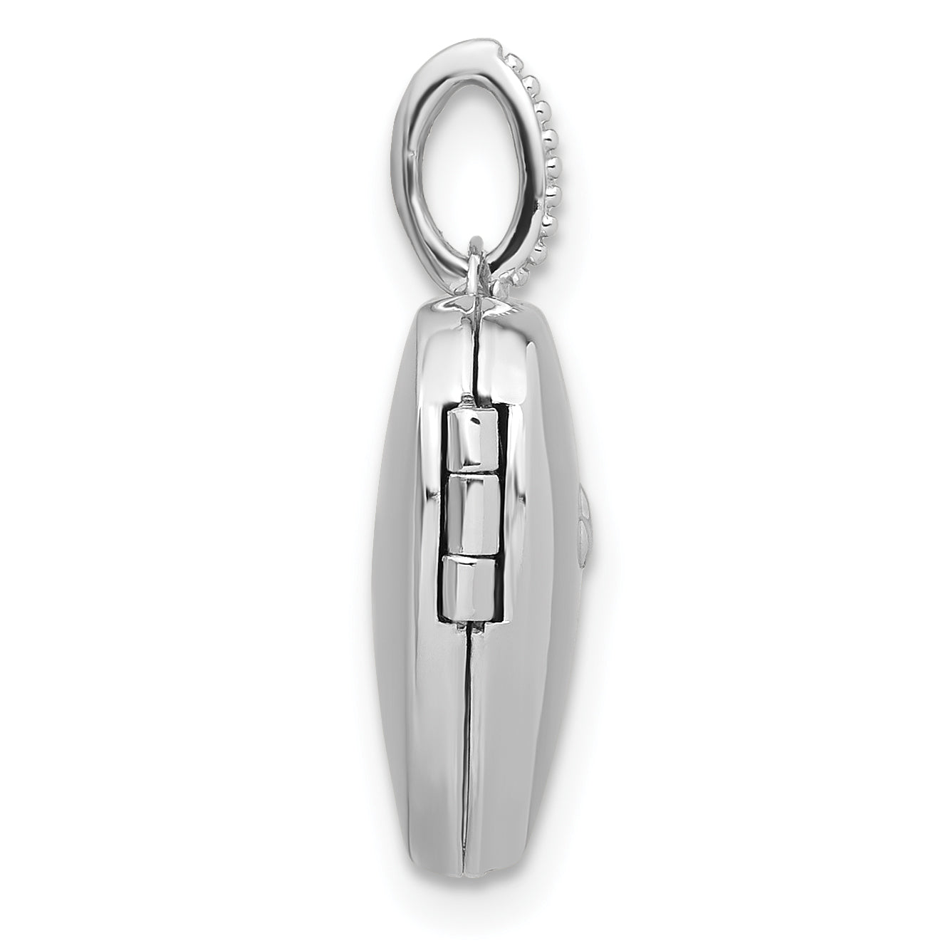 Sterling Silver Rhodium-plated Lab Created Ruby 15mm Heart Locket Secondary image