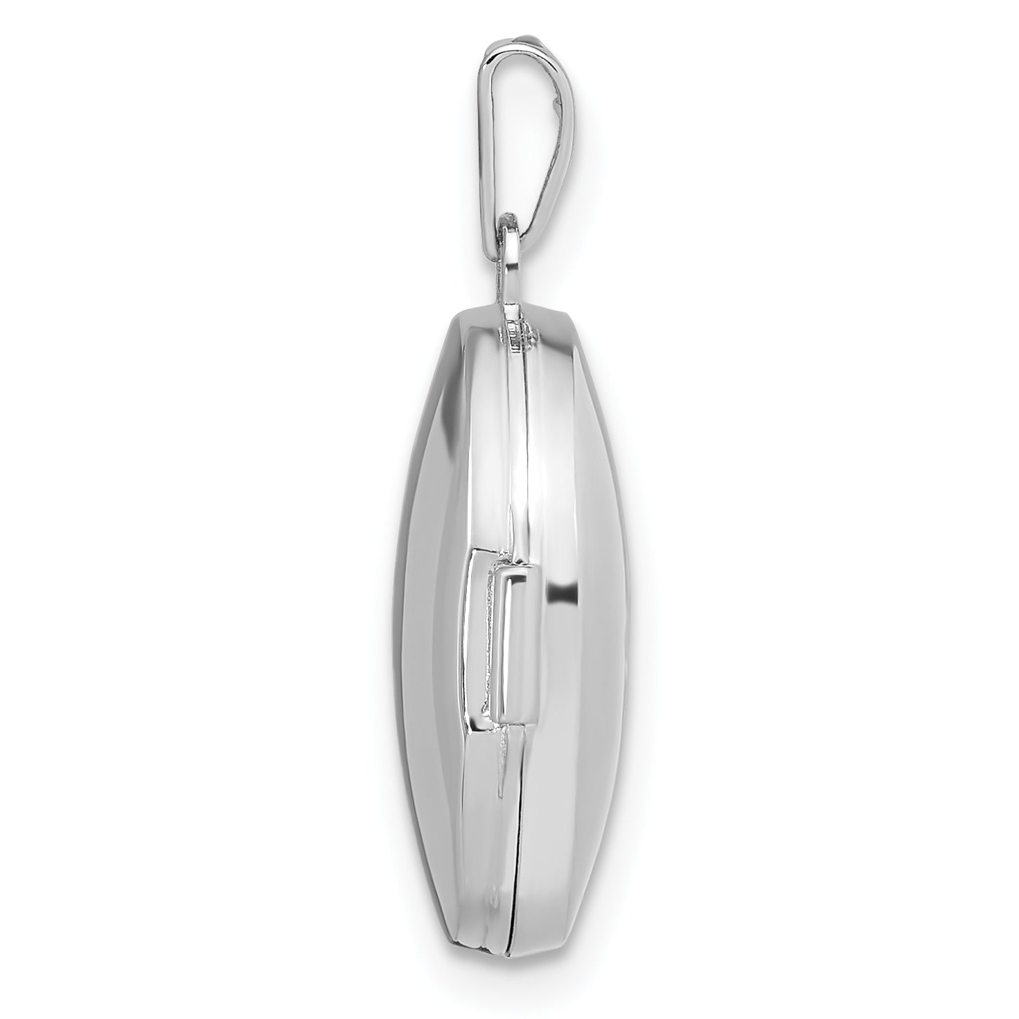 Sterling Silver Rhodium-plated Diamond 17mm Oval Locket Secondary image