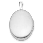 Sterling Silver Rhodium-plated Diamond Star 19x15mm Oval Locket