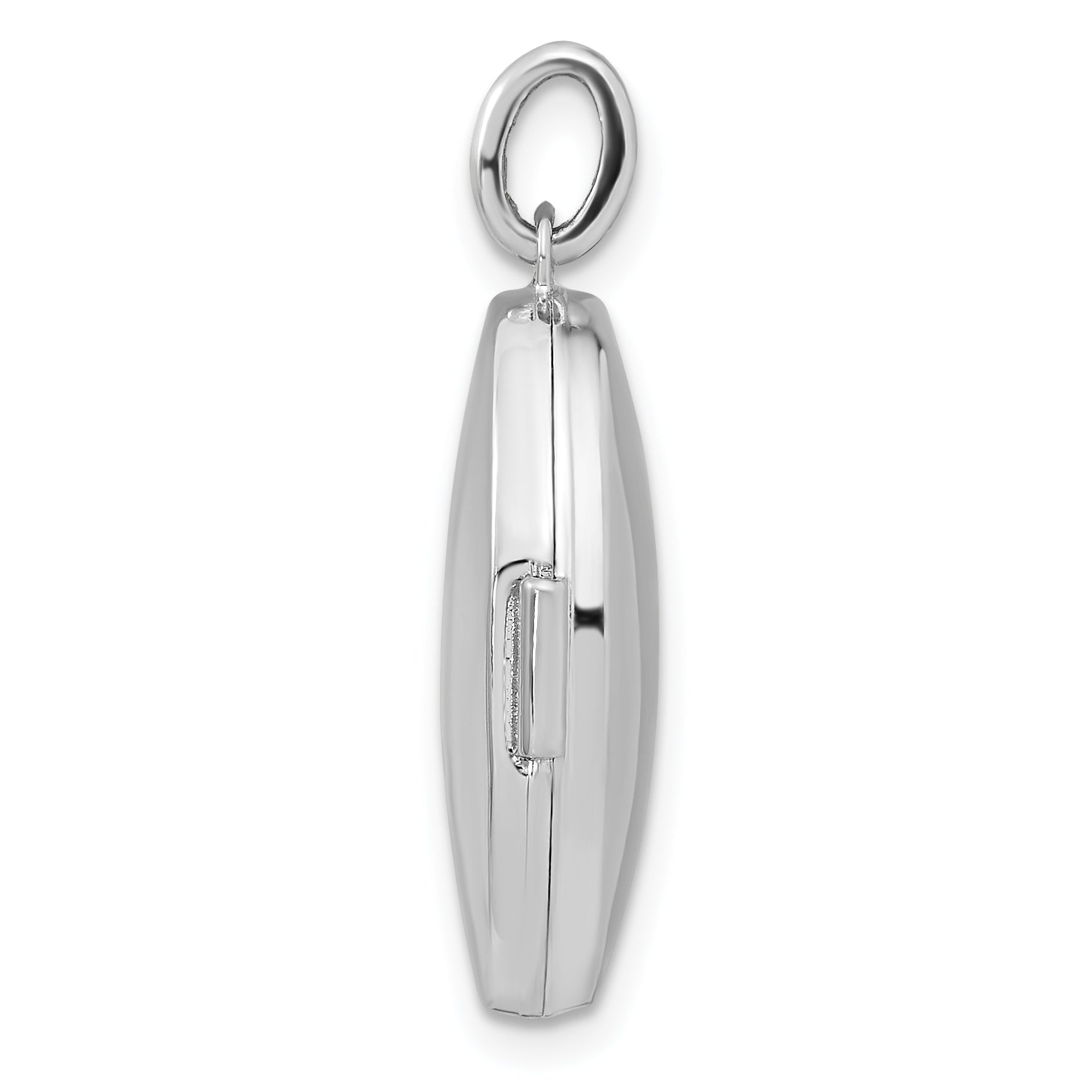 Sterling Silver Rhodium-plated Diamond Stars 20mm Oval Locket Secondary image