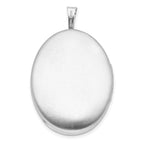 Sterling Silver Rhodium-plated Diamond Leaves 26x20mm Oval Locket