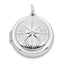 Sterling Silver Rhodium-plated CZ Compass 20mm Round Locket