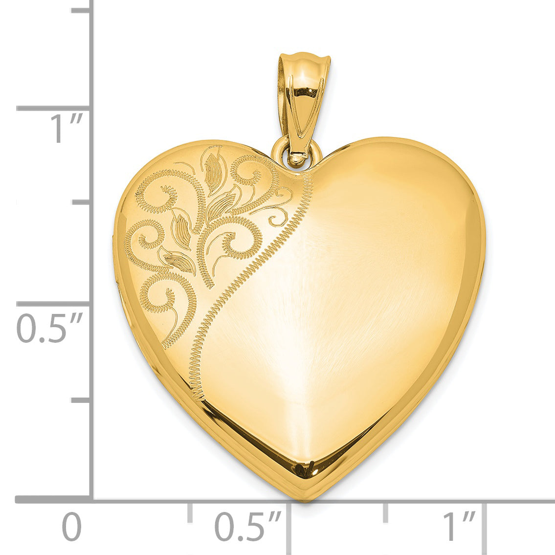 Sterling Silver Gold-plated 24mm Polished Swirl Heart Locket Secondary image