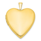 Sterling Silver Gold-plated 20mm Polished Front/Satin Back Heart Locket