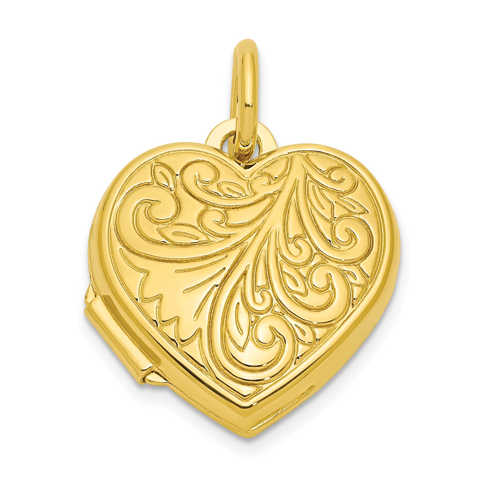 Sterling Silver Gold-tone Polished Filigree Design Heart Locket Main image