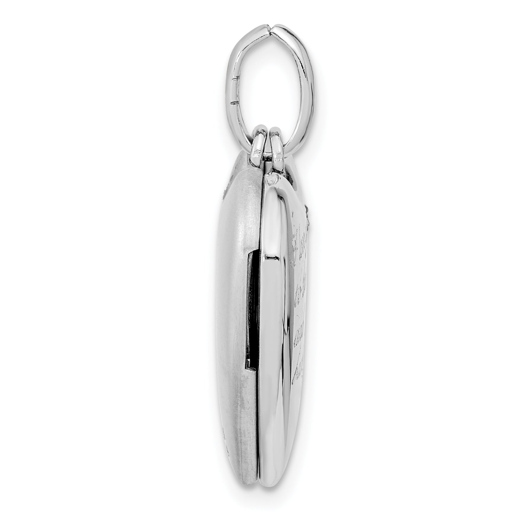 Sterling Silver Rhod-pltd 20mm Diamond LOVE TO MOON Swing Locket Secondary image