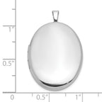 Sterling Silver Rhodium-plated Polished 26x20mm Oval Ash Holder Locket
