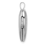 Sterling Silver RH-plated Satin/Polished Angel Wings 20mm Heart Locket