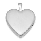 Sterling Silver RH-plated Satin/Polished Angel Wings 20mm Heart Locket
