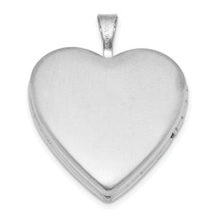 Sterling Silver Rhodium-plated MY ANGEL Angel Wings 20mm Heart Locket