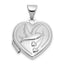 Sterling Silver Rhodium-Plated 15mm Dove Together forever Reversible Heart Locket