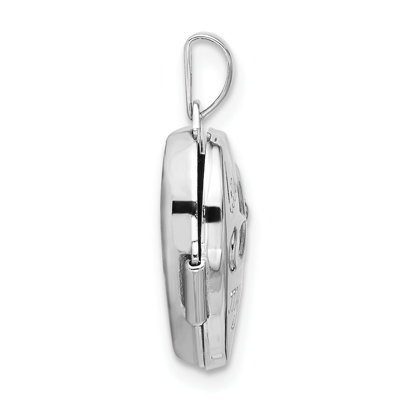 Sterling Silver Rhodium-pltd Polished Love of my Life 15mm Heart Locket Secondary image