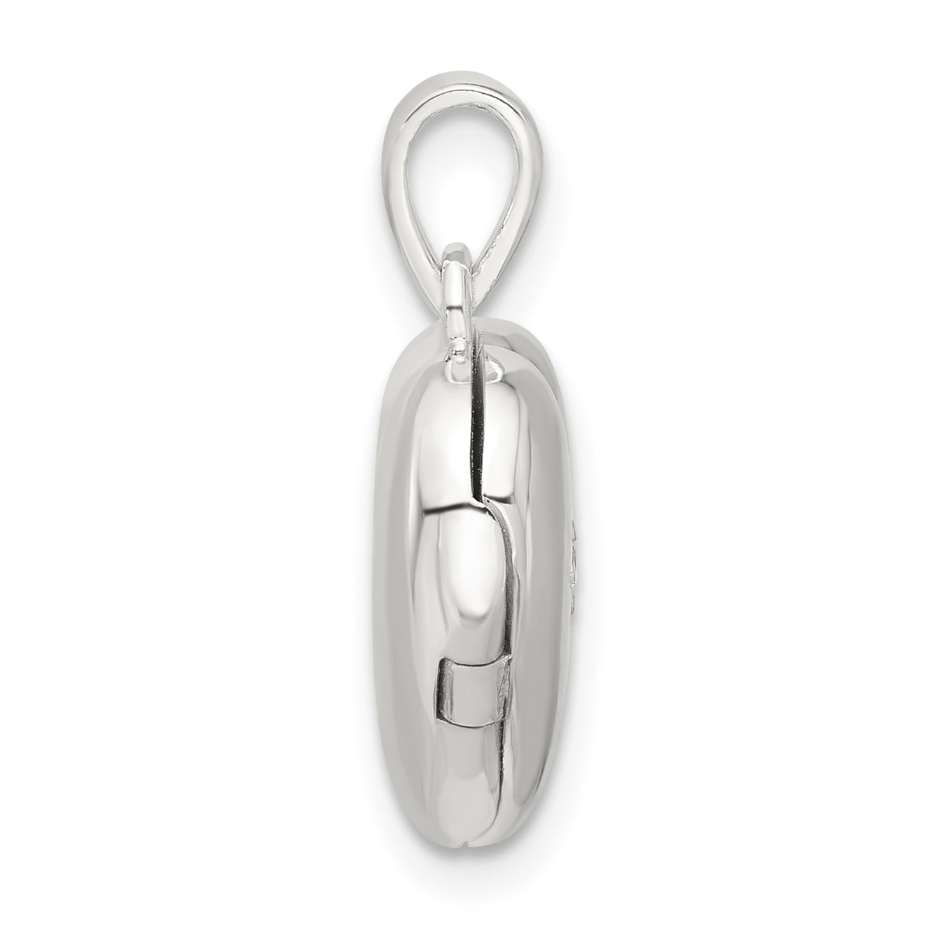 Sterling Silver E-coated CZ 13mm Heart Locket Secondary image