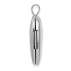 Sterling Silver Rhodium-plated Polished Paw Print 24mm Heart Locket
