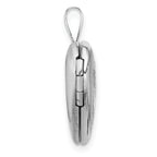 Sterling Silver Rhodium-plated Epoxy Satin Polished Fish 16mm Heart Locket