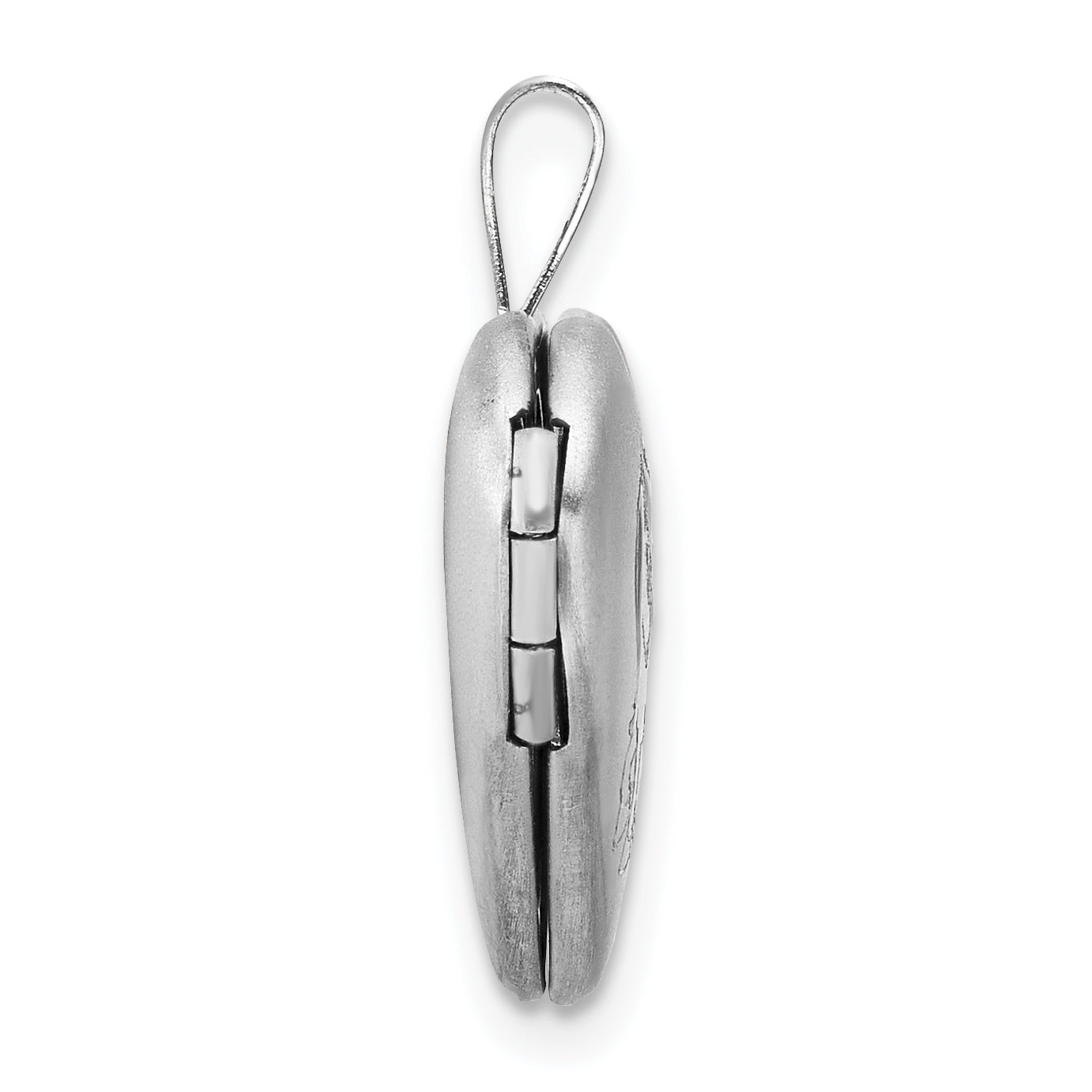 Sterling Silver RH-plated Epoxy Satin Polished Unicorn 16mm Heart Locket Secondary image