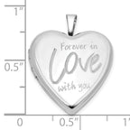 Sterling Silver RH-plated FOREVER IN LOVE WITH YOU 20mm Heart Locket