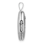 Sterling Silver Rhodium-plated Diamond 19mm Angel Oval Locket