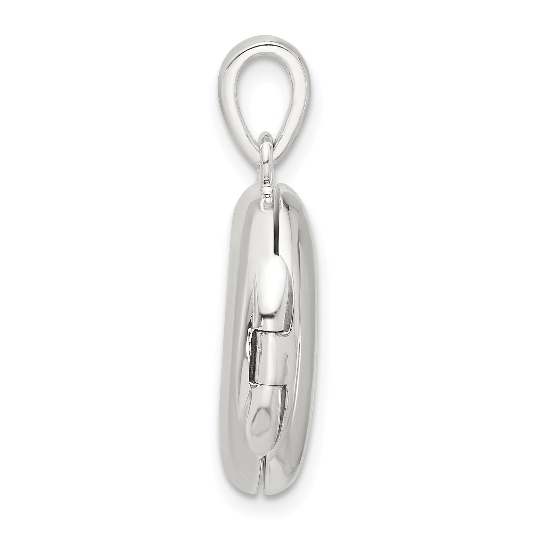 Sterling Silver E-coated CZ 18.5mm Oval Locket Secondary image