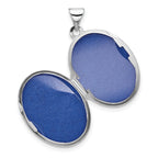 Sterling Silver Rhodium-plated Polished CZ 21x16mm Oval Locket