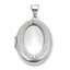 Sterling Silver Rhodium-plated Polished CZ 21x16mm Oval Locket