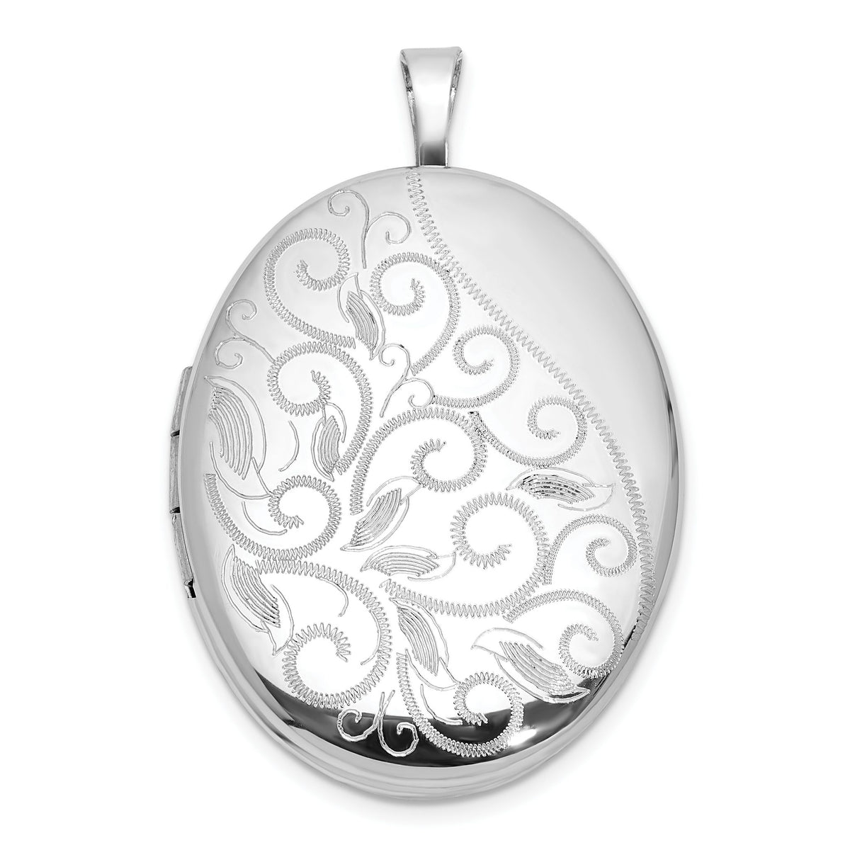 Filigree Oval Locket in Sterling Silver, 12mm - Sophia Jewelers Main image