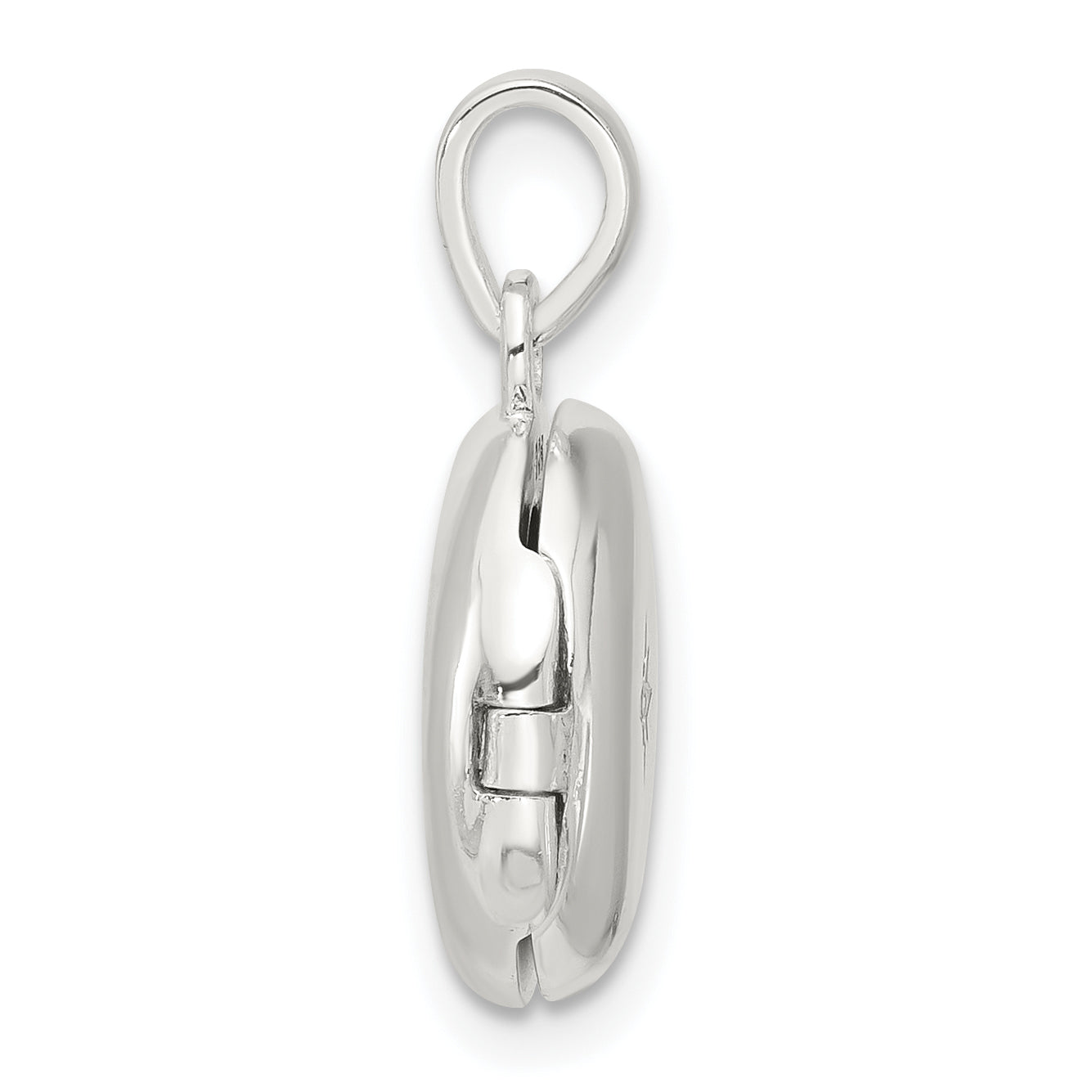 Sterling Silver E-coated CZ 14mm Round Locket Secondary image