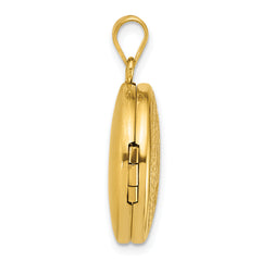 Sterling Silver Gold-plated Polished Front/Brushed Back Celtic Trinity 20mm Round Locket